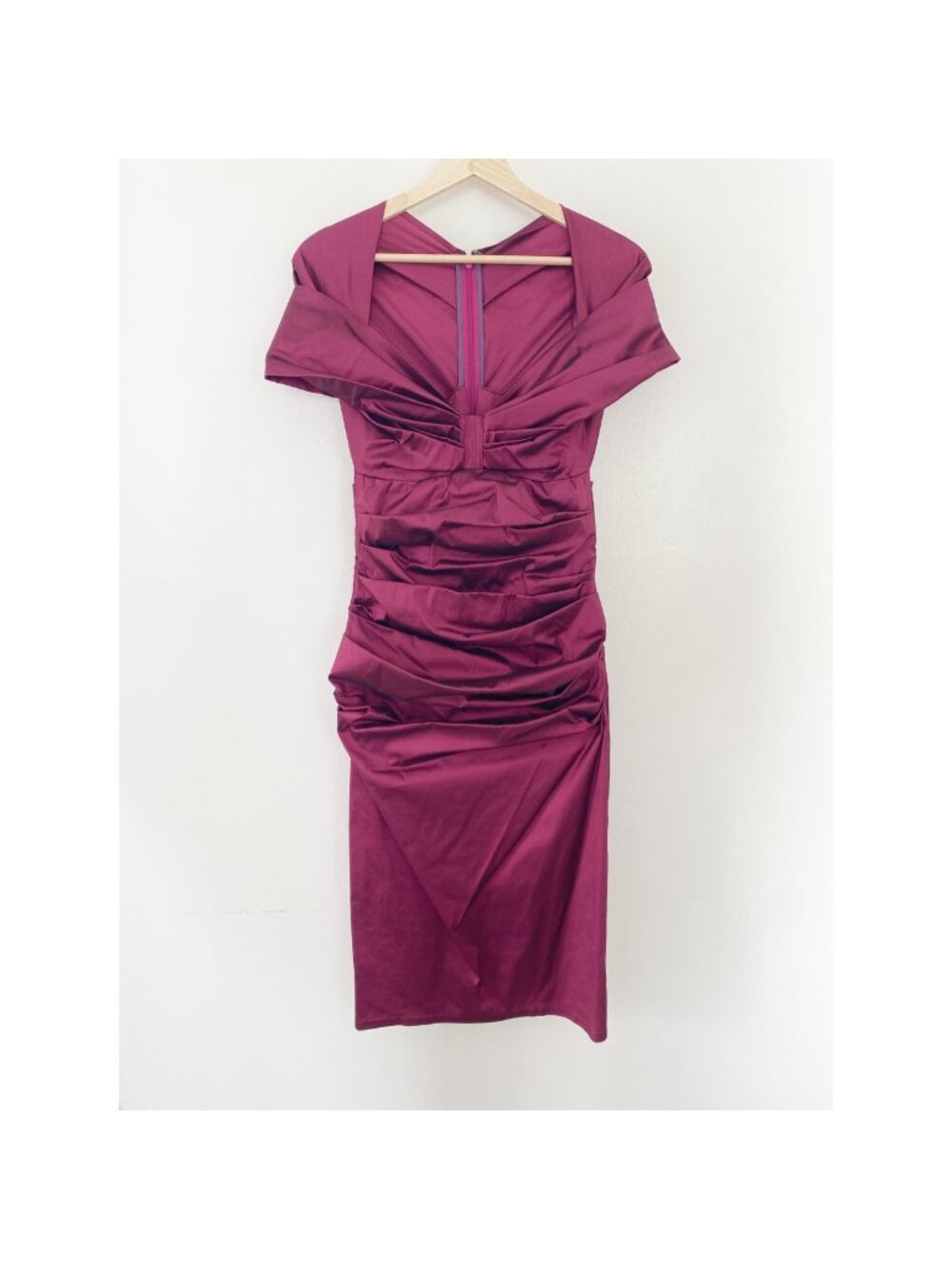 Talbot Runhof Cocktail Dress Purple Metallic